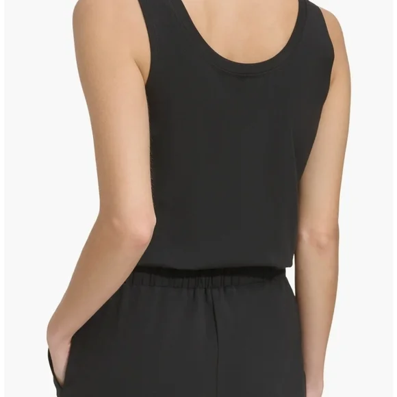 Andrew Marc Stretch Cotton Navy Jumpsuit L - Picture 2 of 11